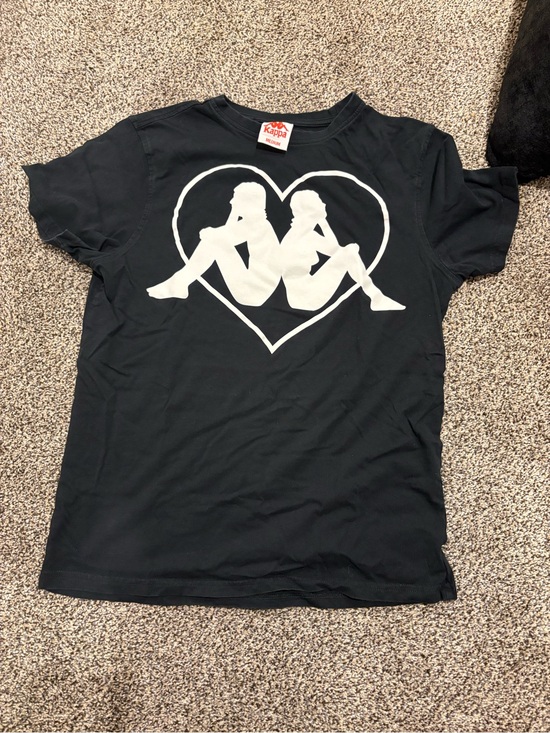 Kappa Other - Kappa Black Tee with White Heart Logo